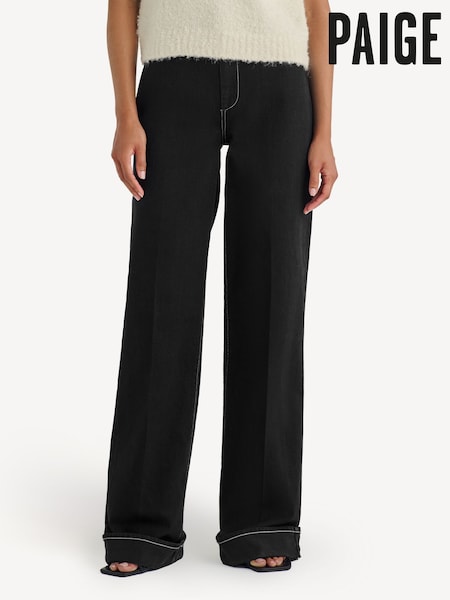 Paige Sasha Wide Cuff Black Jeans (AB7293) | €241