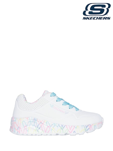 Skechers White Uno Lite Easy Zip Trainers (AB7328) | AED344
