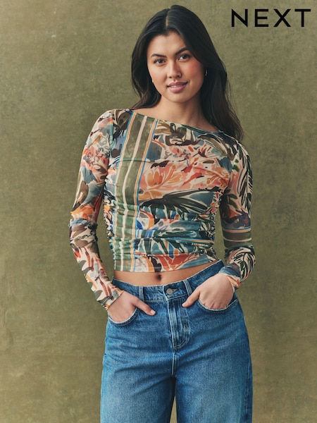 Green Floral Print Kew Collection (AB7380) | $37