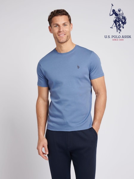 U.S. Polo Assn. Mens Blue Taped Interlock 100% Cotton T-Shirt (AB7424) | R$ 295
