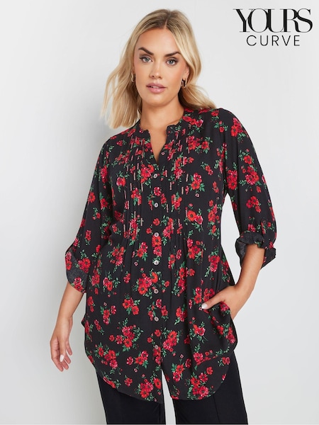 Yours Curve Black Pintuck Blouse (AB7428) | €36