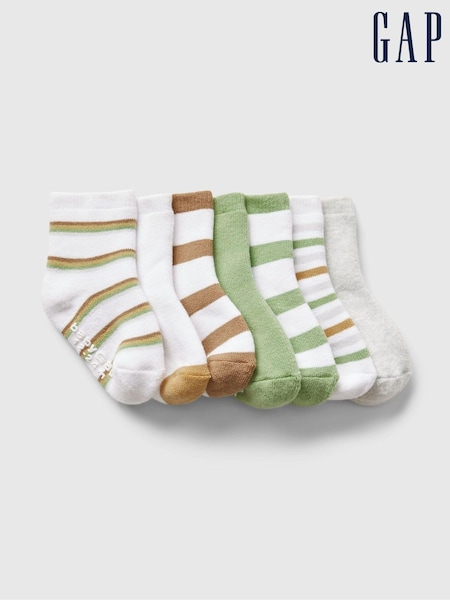 Gap Kids 7 Pack Stripe Quarter Crew Socks (AB7448) | 22 €