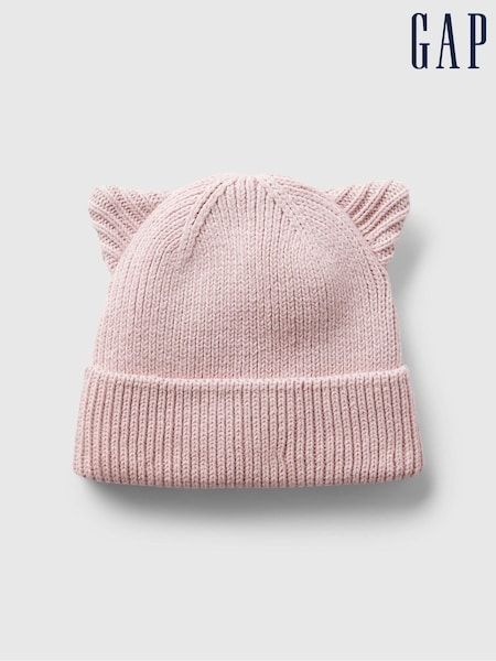 Gap Pink Cat Ear Beanie (Newborn-3yrs) (AB7466) | €16