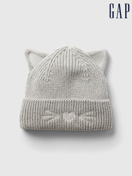 Gap Grey Cat Ear Beanie (Newborn-3yrs) (AB7467) | €9