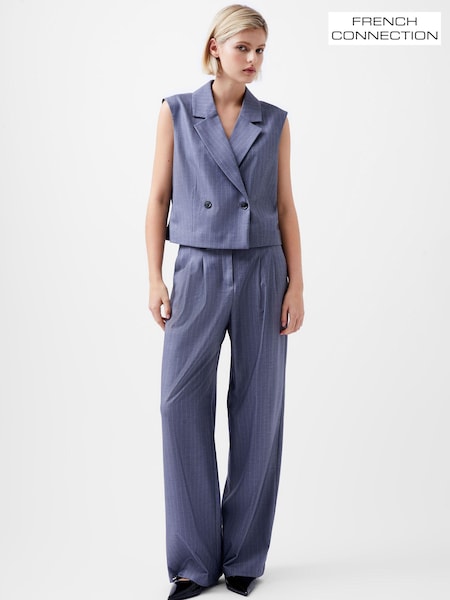 French Connection Grey Fiorella PIN Stripe Waistcoat (AB7471) | 170 QAR