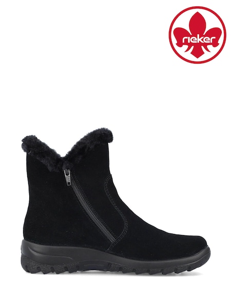 Rieker Womens Zipper Black Boots (AB7584) | 333 LEI