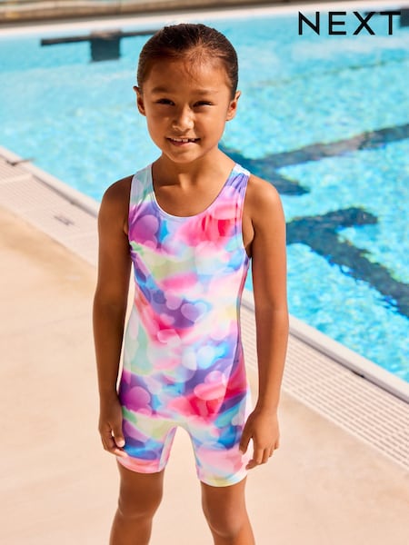 Heart Tie Dye Shortie Swimsuit (3-16yrs) (AB7604) | AED60 - AED78