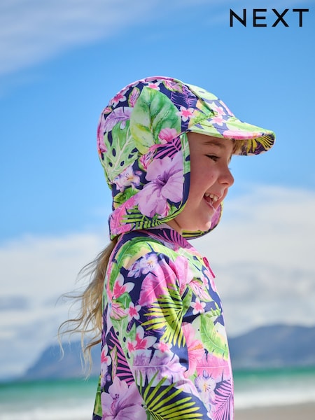 Navy/Purple Tropical Swim Cap (3mths-10yrs) (AB7605) | €11 - €13