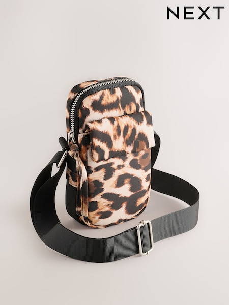Leopard Print Nylon Phone Bag (AB7767) | ₪73