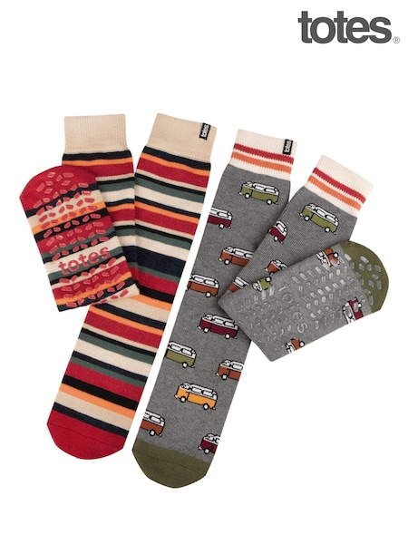 Rojo - Totes Mens Original Winter Slipper Socks 2 Pack (AB7774) | 21 €