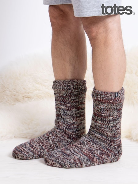 Totes Mens Chunky Twist Slipper Socks (AB7782) | ‏91‏₪
