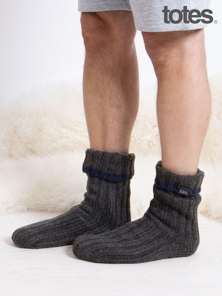 Totes Mens Recycled Chunky Winter Slipper Socks (AB7783) | ‏91‏₪