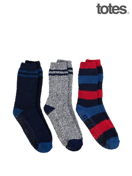 Totes Blue Mens Supersoft Cosy Winter Slipper Socks 3 Pack (AB7785) | €26