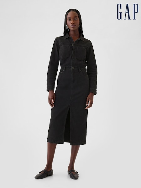 Gap Black Denim Midi Dress (AB7792) | €41