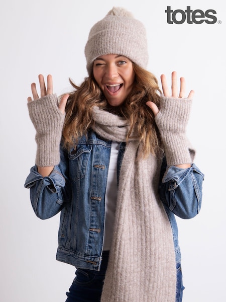 Totes Ladies Knitted Winter Hat Scarf And Armwarmers Set (AB7793) | kr740