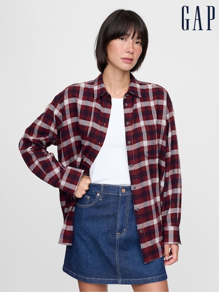 Gap Red Oversized Flannel Shirt (AB7798) | €27