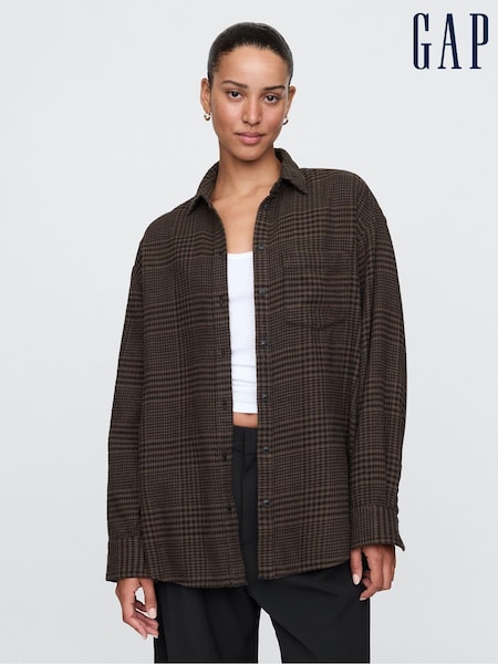 Gap Brown Oversized Flannel Shirt (AB7804) | €27