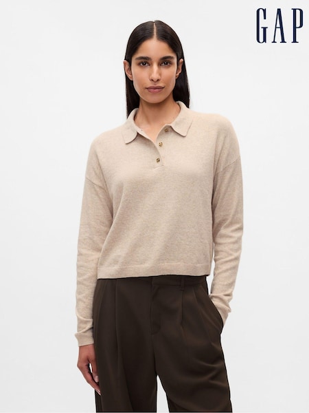 Gap Beige CashSoft Polo Jumper (AB7805) | €50