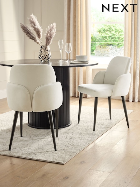 Natural Clara Black Leg Dining Chairs (AB7821) | €365