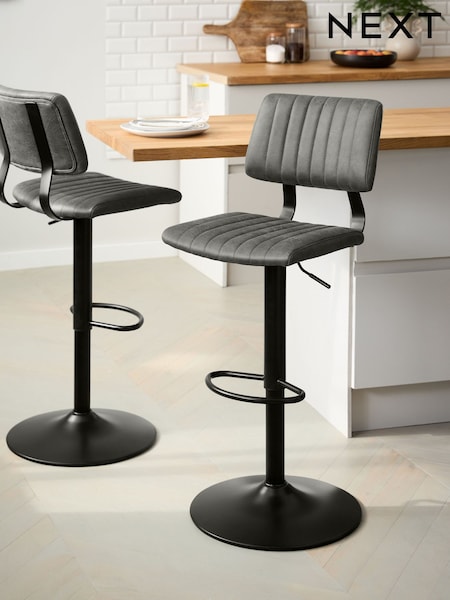 Monza Faux Leather Dark Grey Aiden Bar Stool (AB7825) | €175