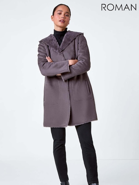 Roman Reversible Faux Sheepskin Coat (AB7879) | 670 LEI