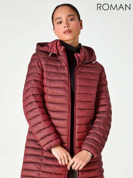 Roman Red Petite Quilted Longline Puffer Coat (AB7917) | €86