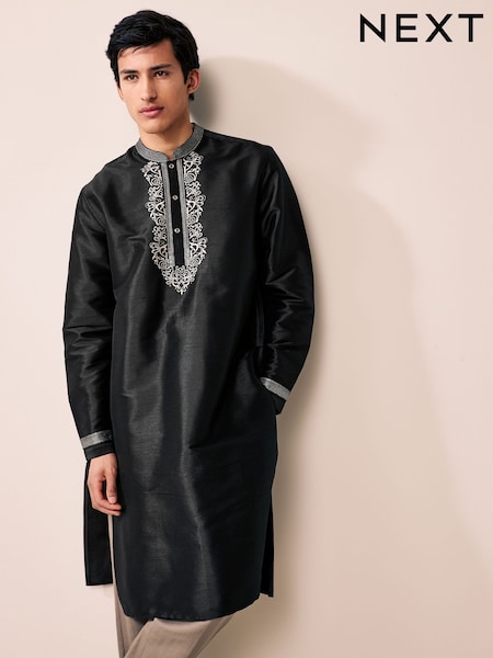 Black Longer Length Kurta Shirt (AB7941) | €41