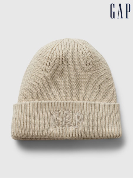 Gap Beige Toddler Logo Beanie Hat (1-3yrs) (AB8198) | €9