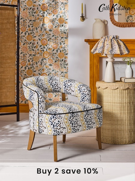 Cath Kidston Leopard Wiggle Ochre and Natural Remi Accent Chair (AB8202) | €314