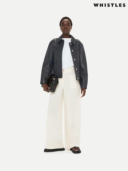 Whistles Natia Leather Overshirt (AB8227) | €502
