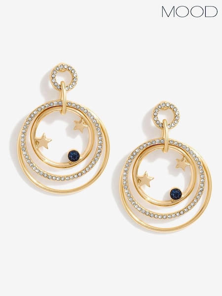 Mood Crystal Celestial Forward Facing Link Drop Earrings (AB8320) | 88 LEI