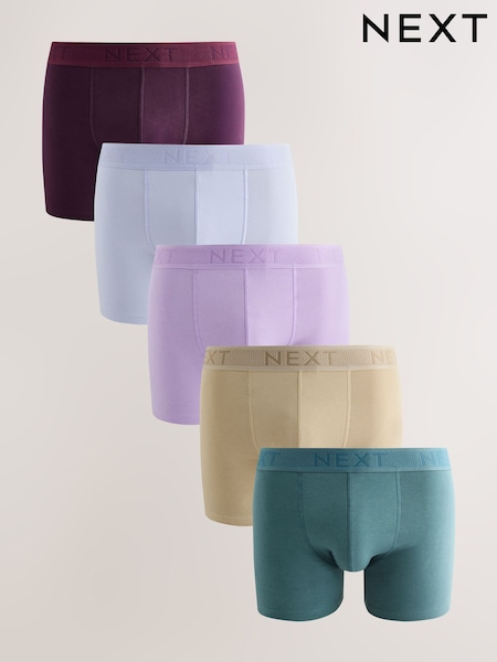 Blue/ Pink/ Green 5 Pack Cotton Rich Trunk Boxers (AB8418) | AZN 64