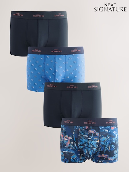 Голубой с пальмовым принтом - Motionflex Signature Hipster Boxers (AB8430) | €27
