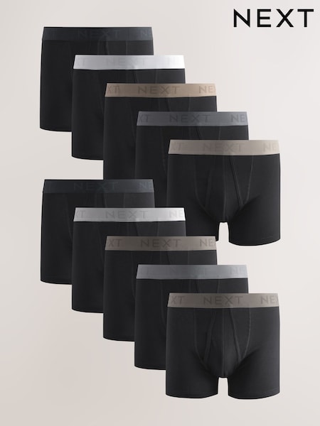 Schwarz/Neutral mit Taillenband - 10er-Pack - A-Front Boxershorts (AB8431) | 64 €