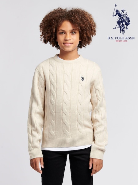 U.S. Polo Assn Natural U.S. Polo Assn. Boys Blue Cable Knit Jumper (AB8436) | 2,704 UAH - 3,244 UAH