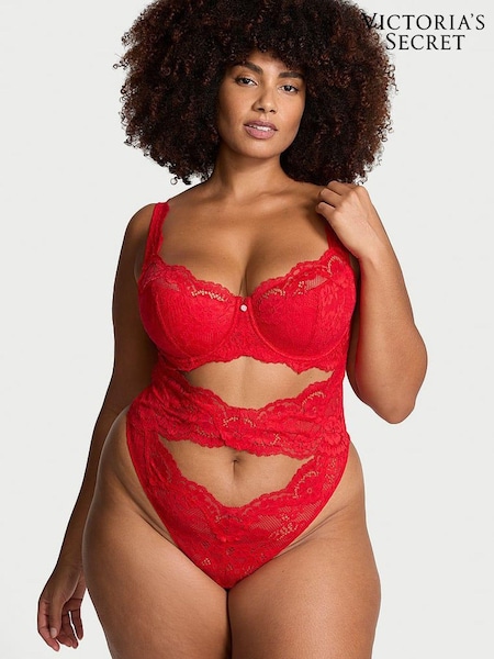 Victoria's Secret Vermillion Red Lace Bodysuit (AB8453) | €79