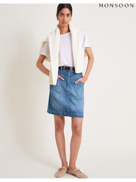 Monsoon Anisa Denim 100% Cotton Mini Skirt (AB8776) | 229 LEI