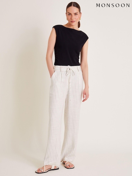 Monsoon Natural Sara Stripe Trousers (AB8795) | €41.50