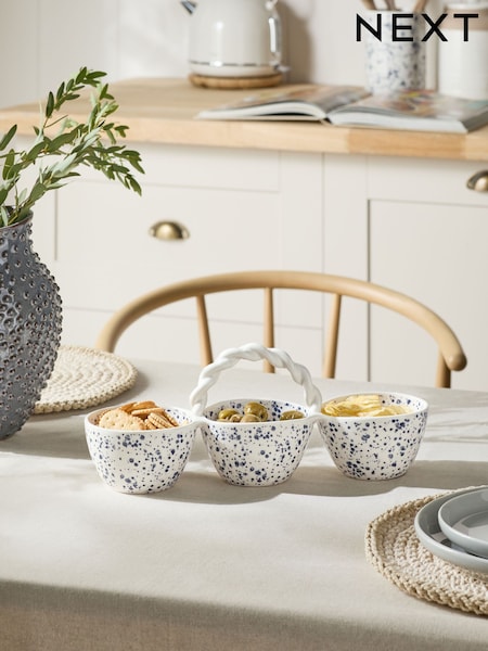 Blue Speckle Nibble and Dip Bowl with Handle (AB8865) | €22