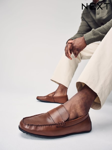 Tan Brown Leather Driver Shoes (AB8961) | €67