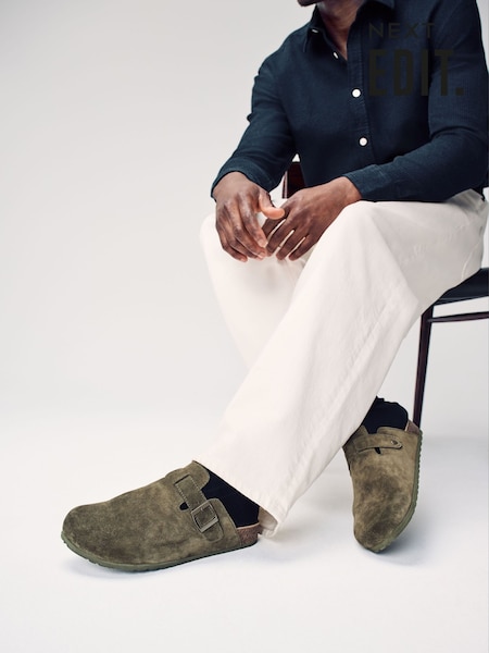 Χακί πράσινο - EDIT Suede Mules (AB9020) | € 47