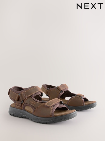 Коричневый - Leather Comfort Sandals (AB9028) | €48