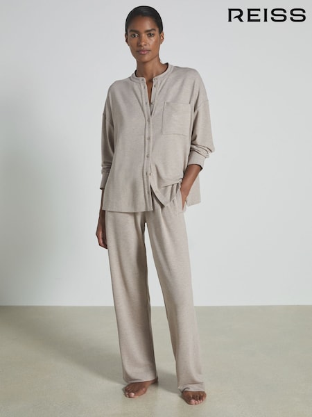 بني فاتح - Reiss Thermal Grandad T-Shirt (AB9122) | ‏720 ر.ق.
