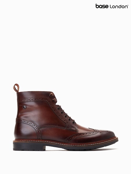 Mörk Brun - Base London Dealer Lace-up Brogue Boots (AB9221) | kr1 680
