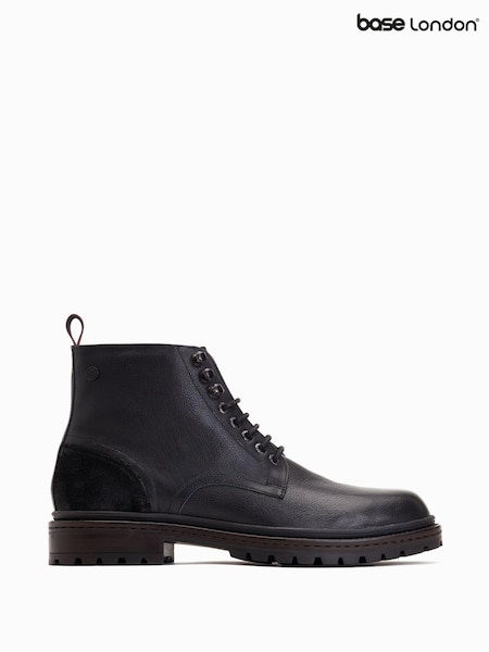 Negru - Base London Dettori Cu șireturi Work Cizme (AB9250) | 469 LEI