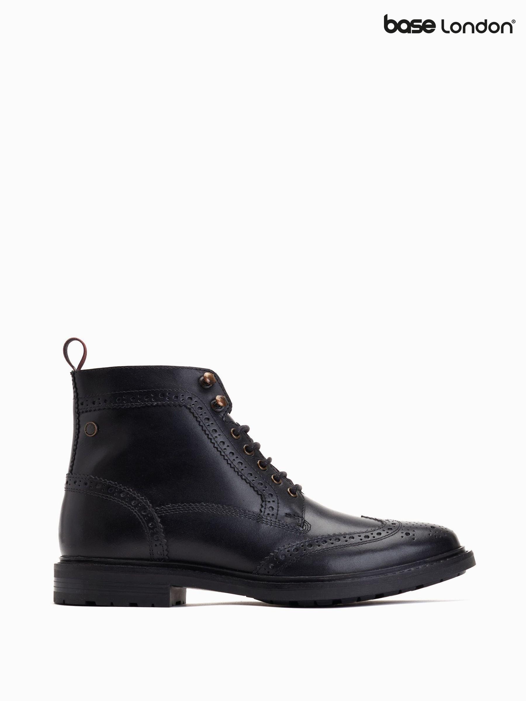 Base london hopkins brogue boots in black hot sale