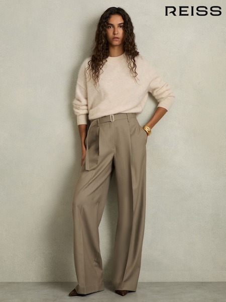 Reiss Clara Wool Belted Wide-Leg Trousers (AB9315) | ‏149 ر.ع.‏
