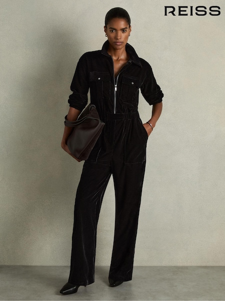 Reiss Vinnia Patch-Pocket Velvet Jumpsuit (AB9335) | 385 €