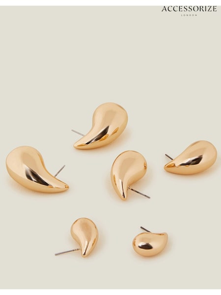 Accessorize Tone Drop Curve Earrings 3 Pack (AB9354) | € 18