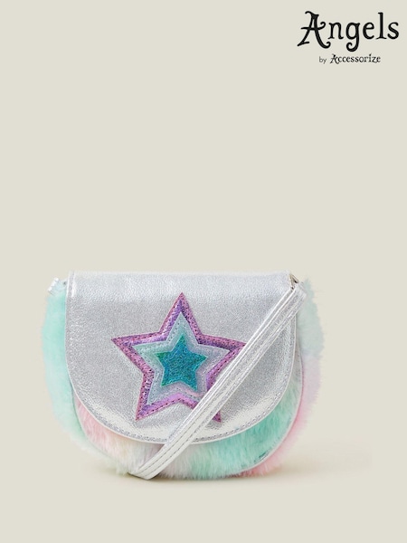 Angels By Accessorize Pink Star Faux Fur Crossbody Bag (AB9386) | 11 €